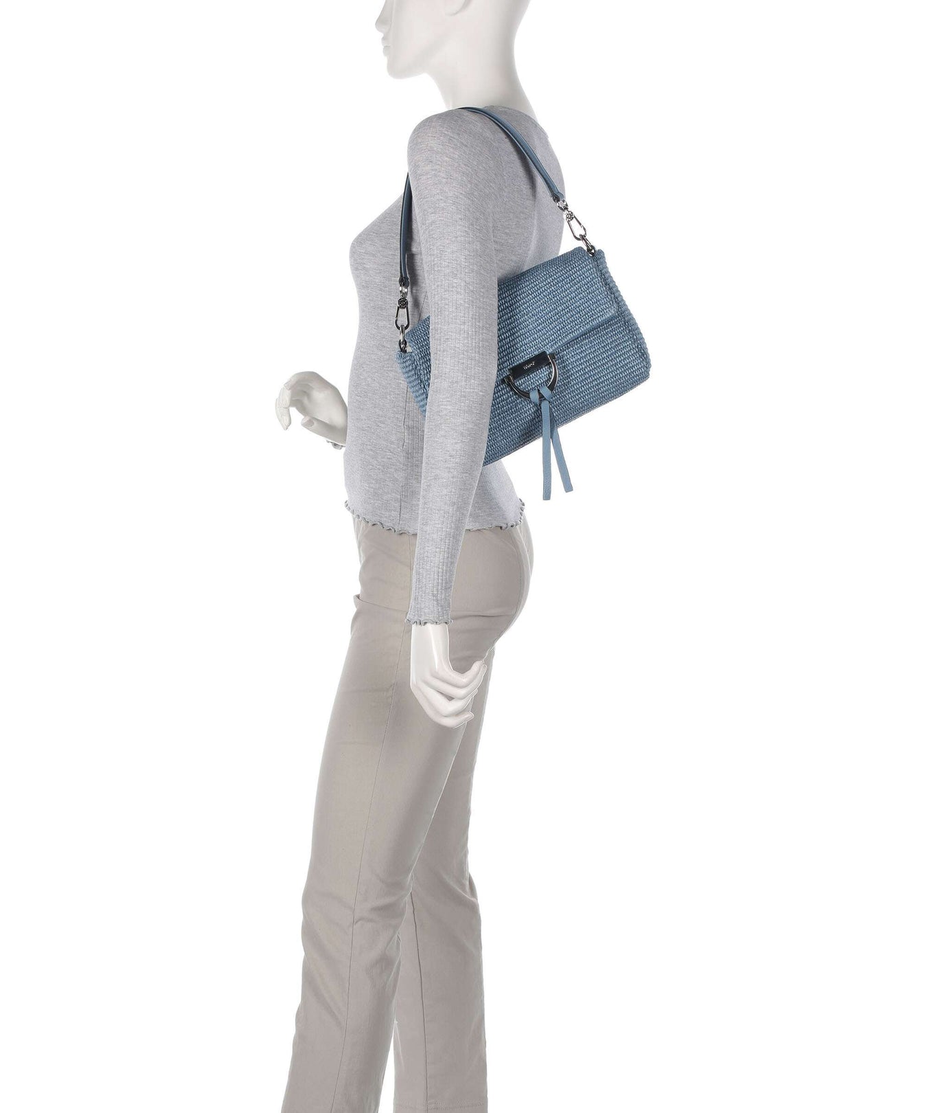 Abro Raffia Temi Shoulder bag light blue/fairy