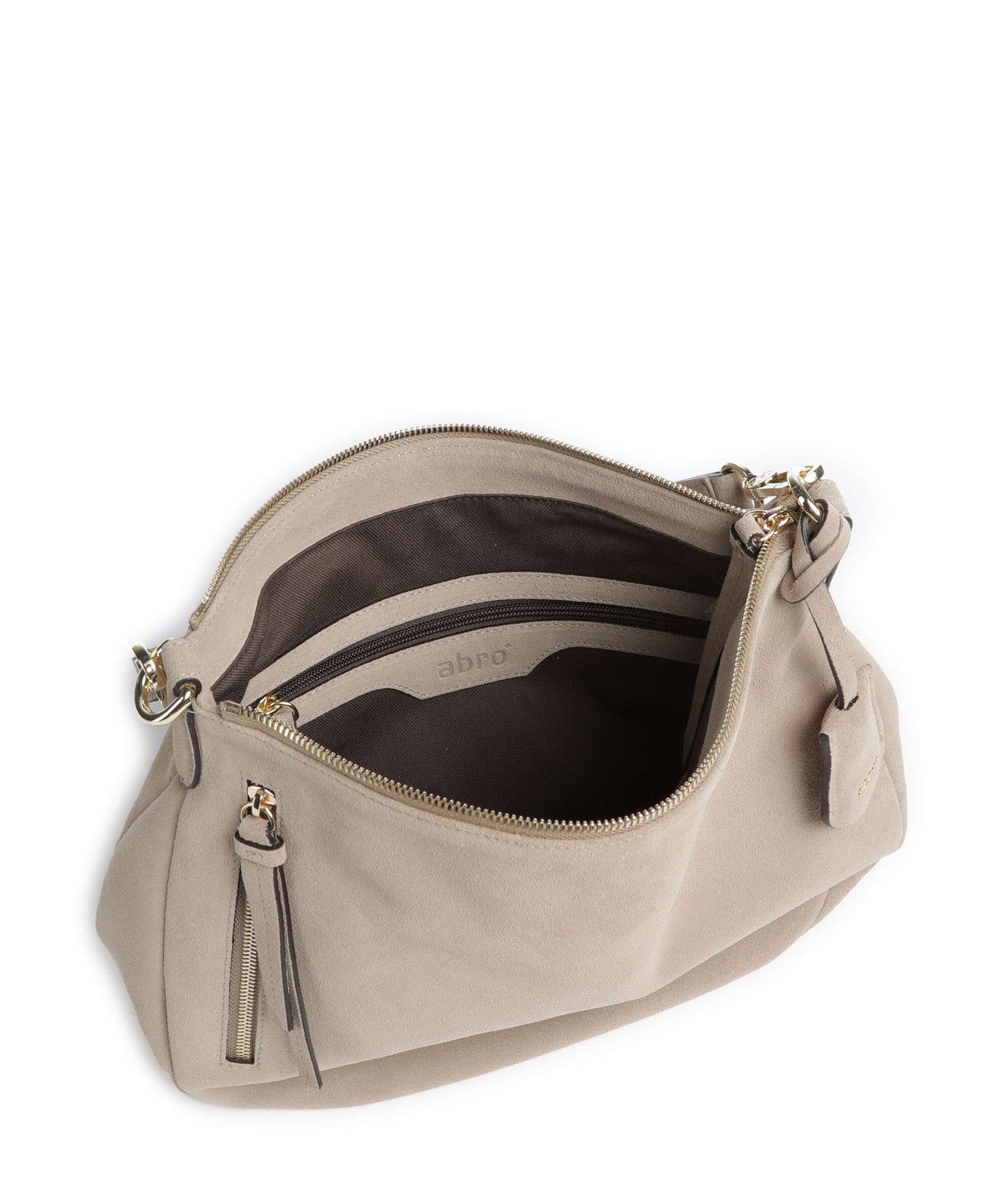 Abro Suede Juna Small Hobo bag siena