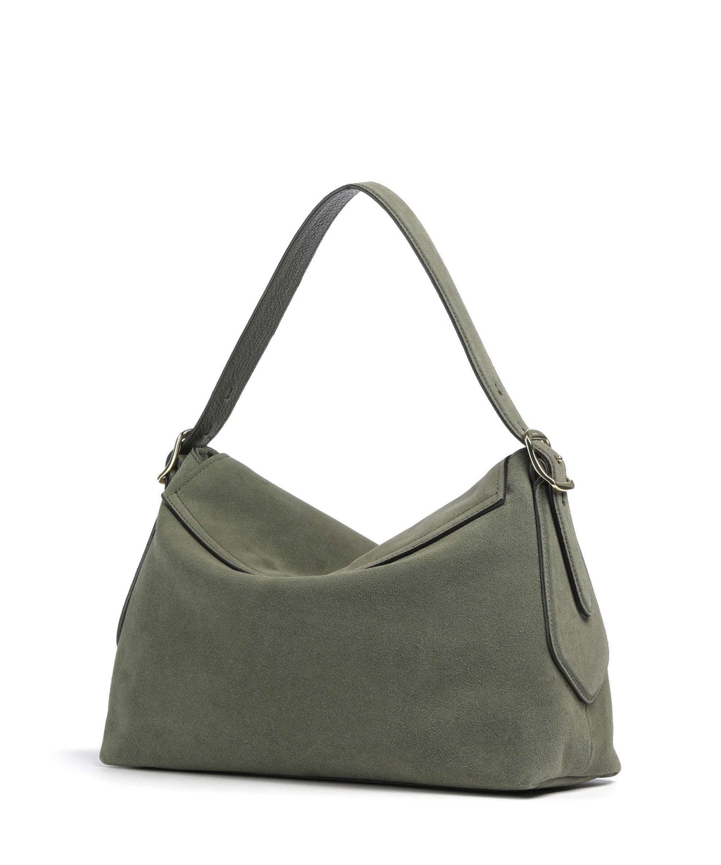 Abro Suede Carina Hobo bag oliv
