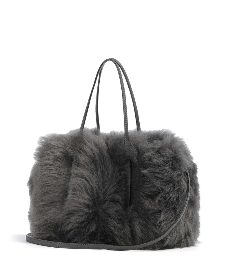 Abro Shearling Noelle Handbag grey