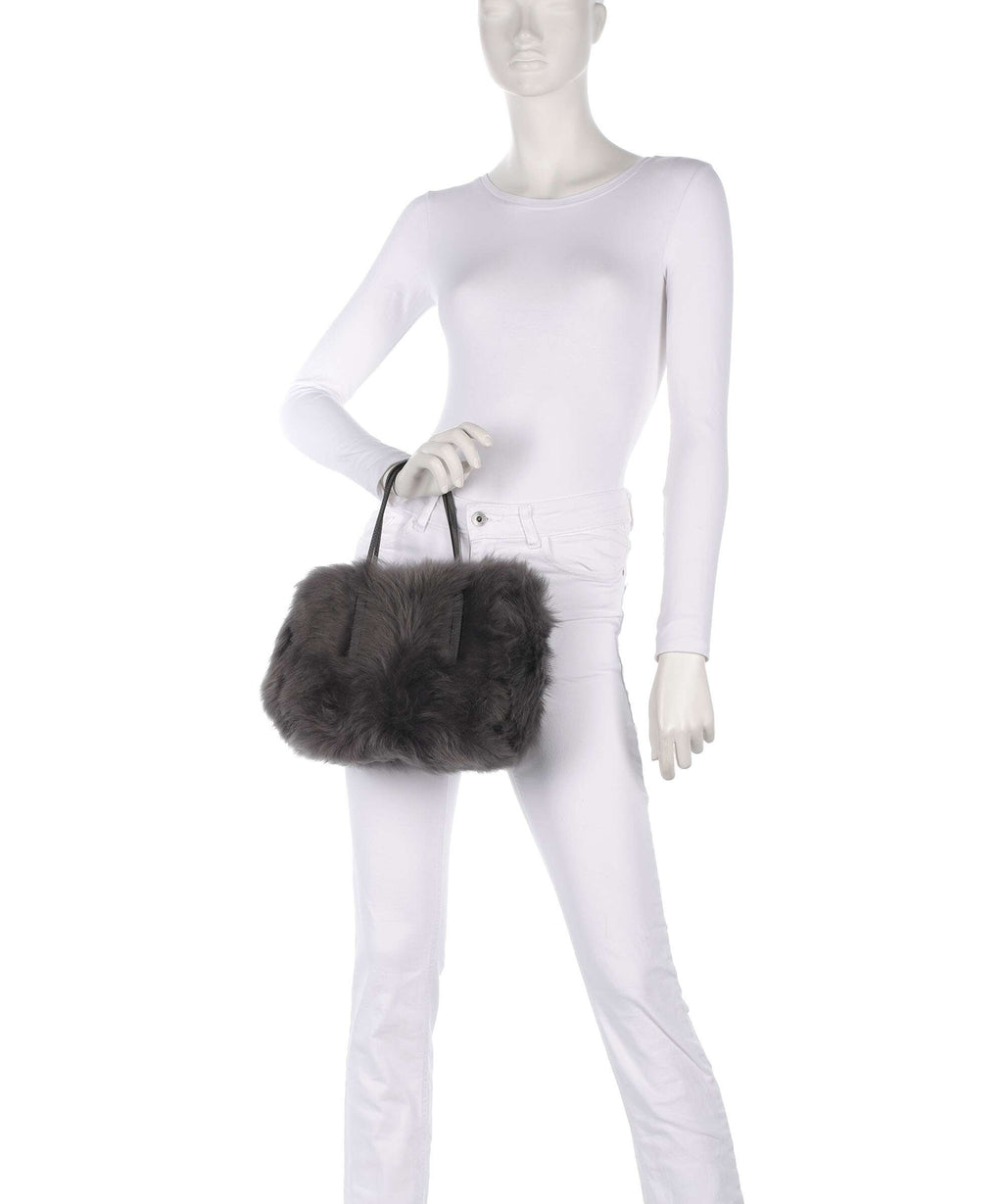 Abro Shearling Noelle Handbag grey