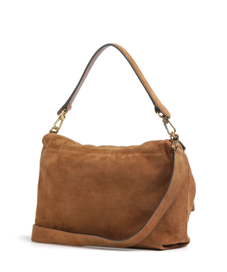 Abro Suede Temi Large Shoulder bag cuoio