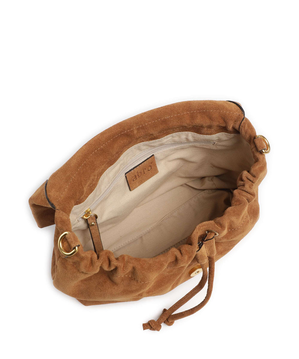 Abro Suede Temi Medium Shoulder bag cuoio