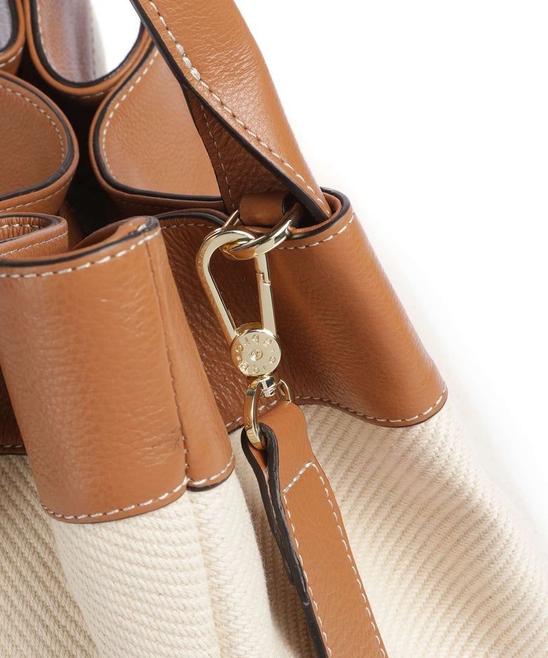 Abro Super Drill Essential Medium Handbag ivory/cuoio