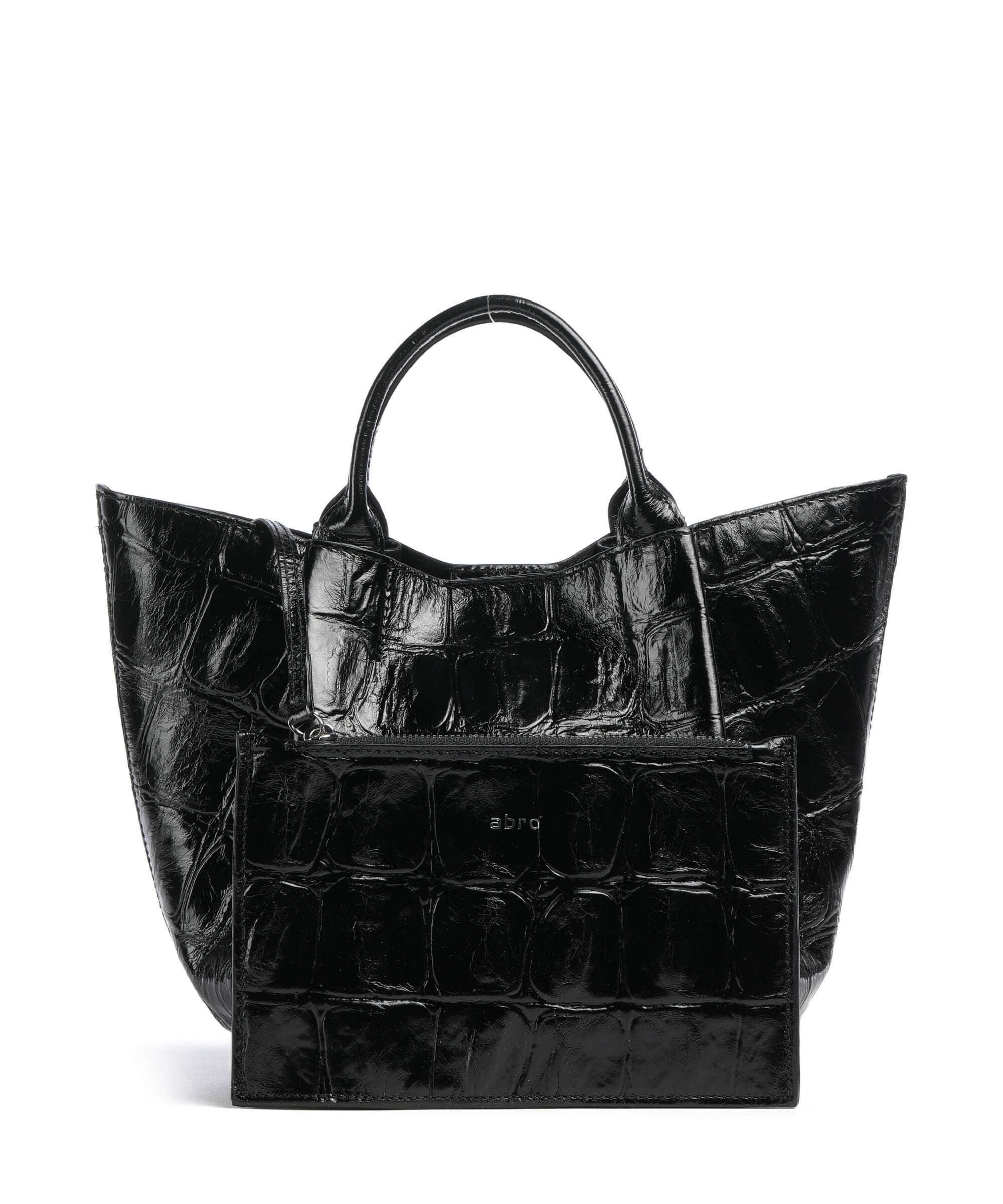 Abro Maxi Cocco Essential Small Handbag black/nickel