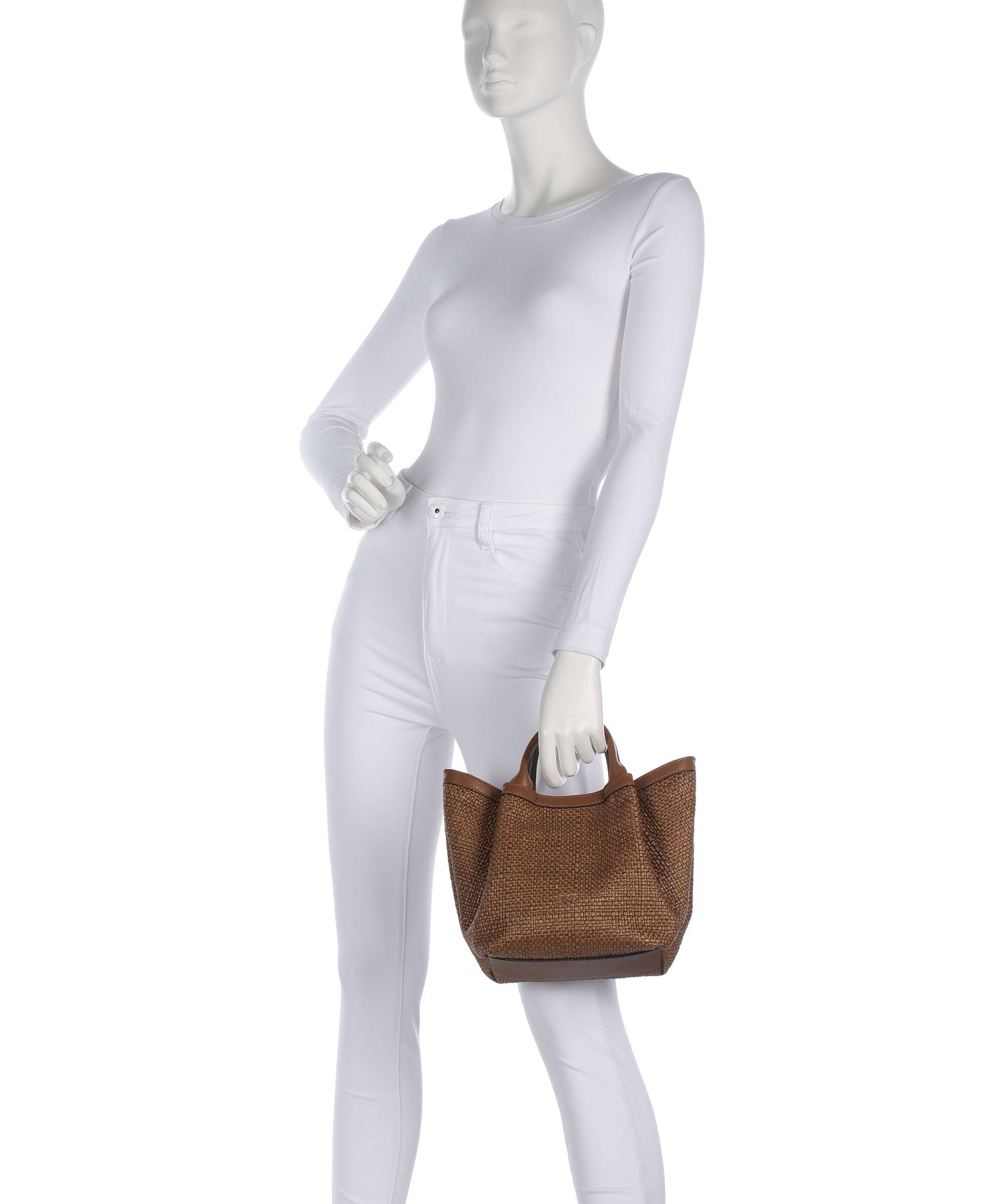 Abro Raffia Intreccio Essential Small Handbag caramel/cognac
