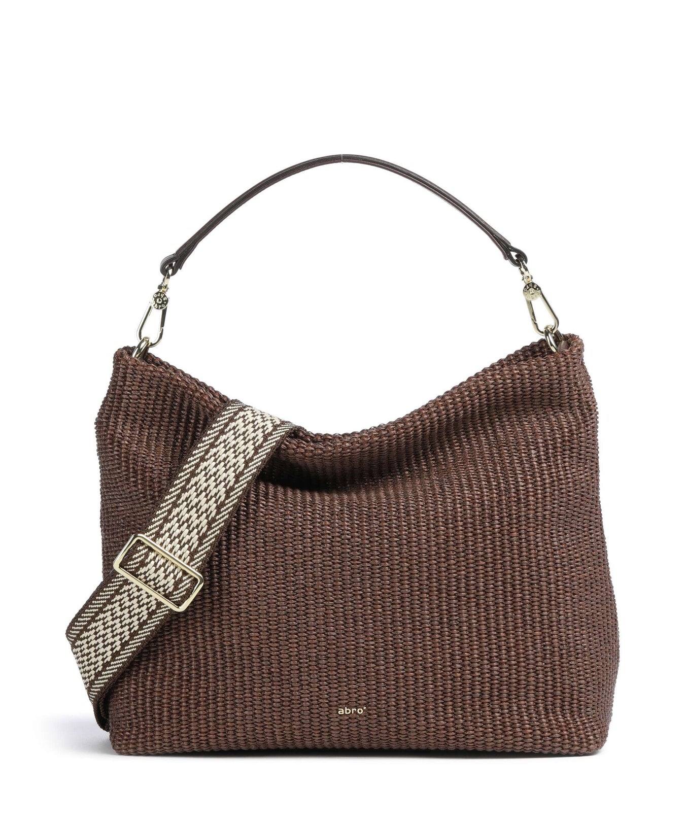 Abro Raffia Kaia Hobo bag wood