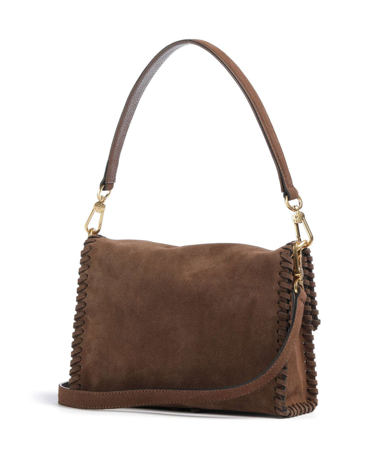Abro Suede Temi Stitch Shoulder bag wood