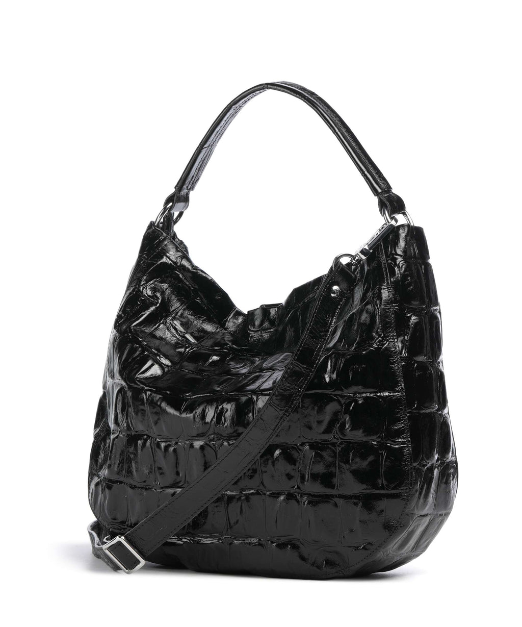 Abro Maxxi Cocco Mia Hobo bag black/nickel