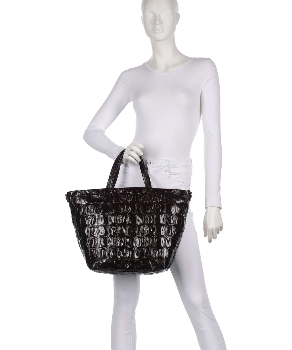 Abro Maxxi Cocco Alba Handbag dark brown