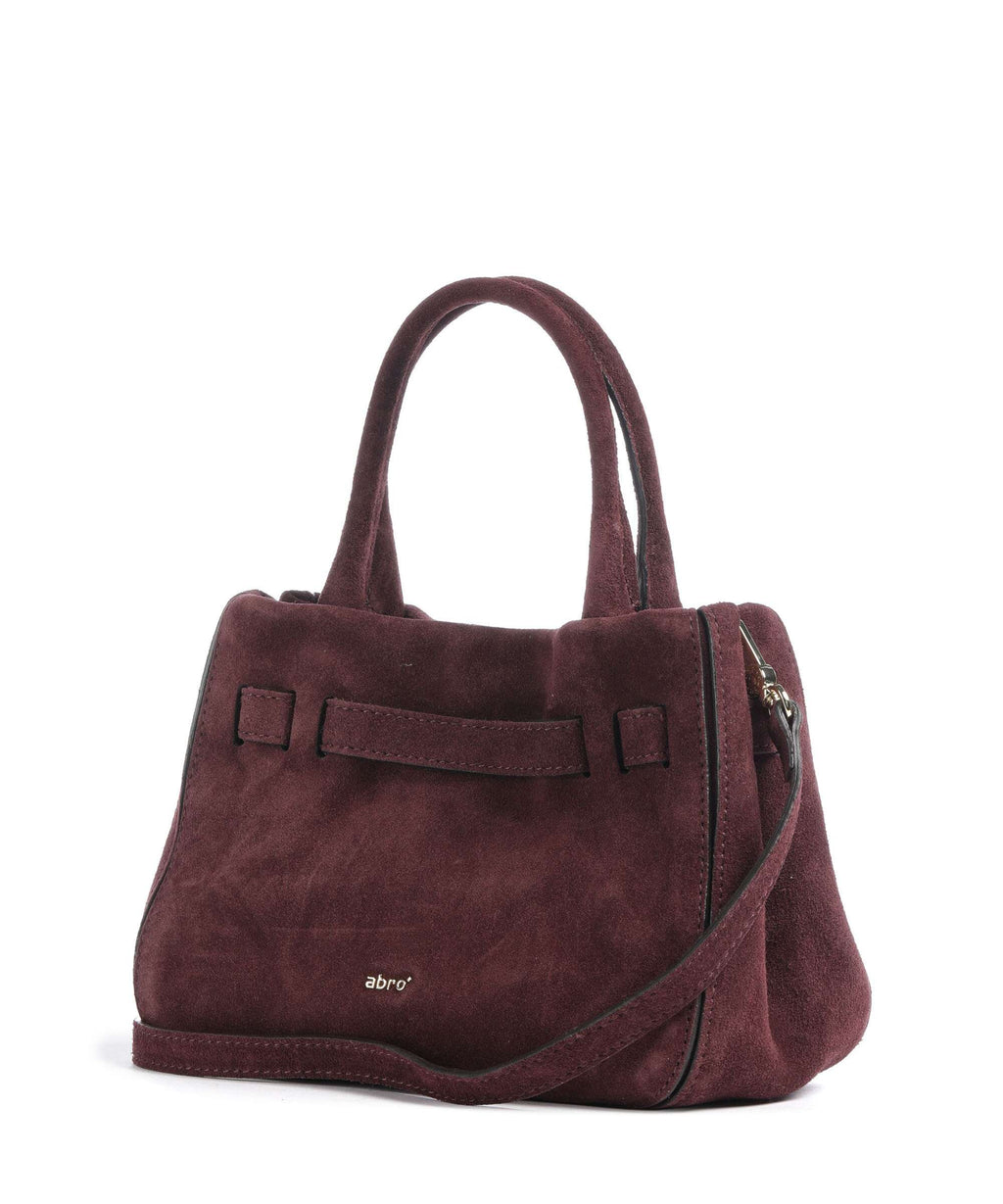 Abro Suede Jill Handbag burgundy