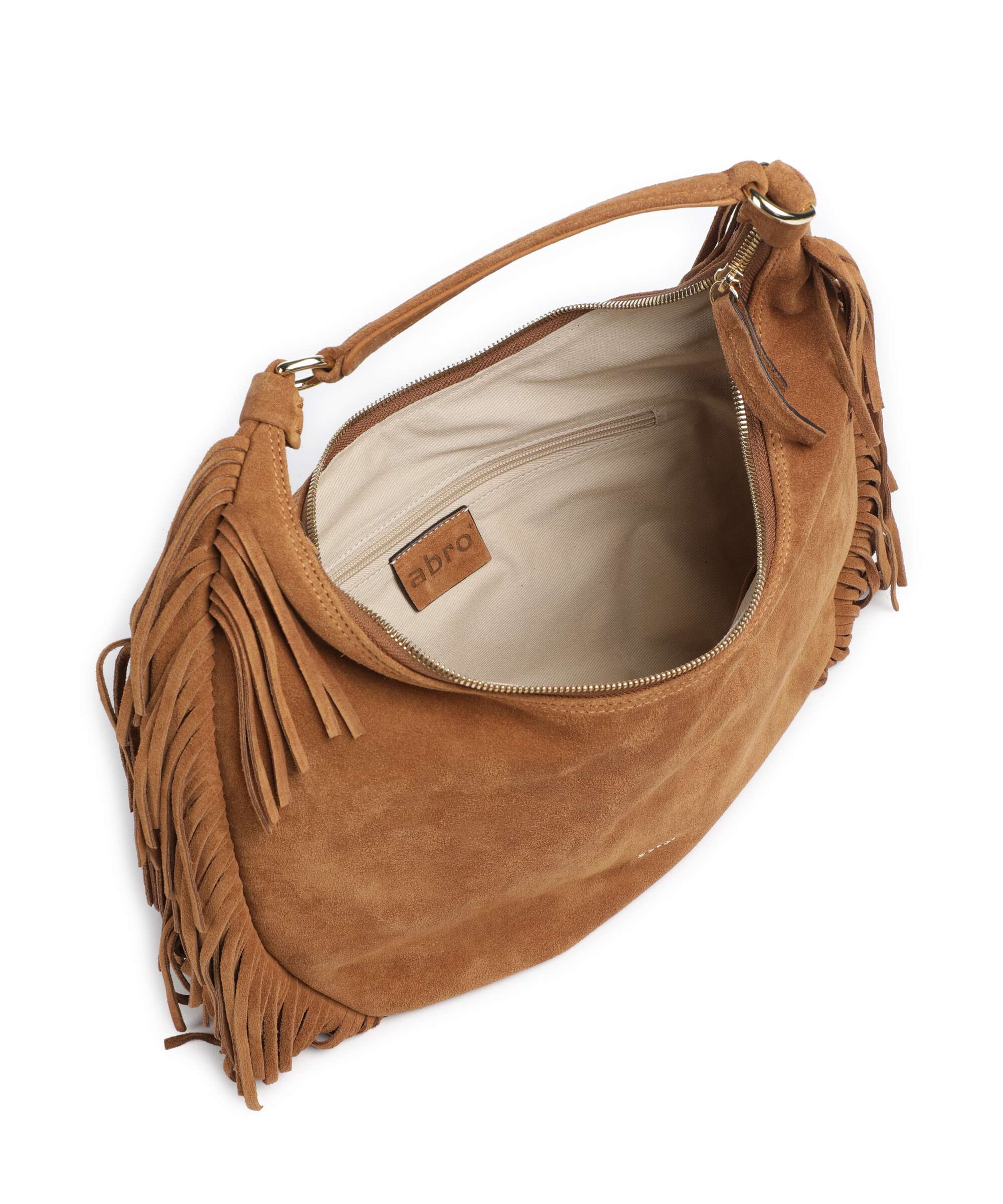 Abro Suede Nana Hobo bag cuoio