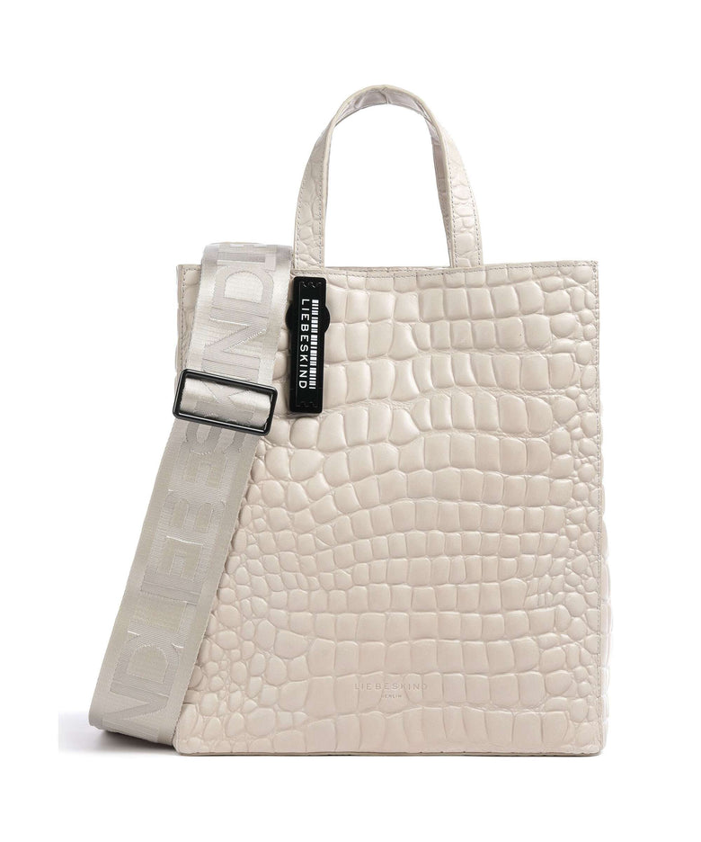 Liebeskind Paper Bag Waxy Croco M Handbag pale moon