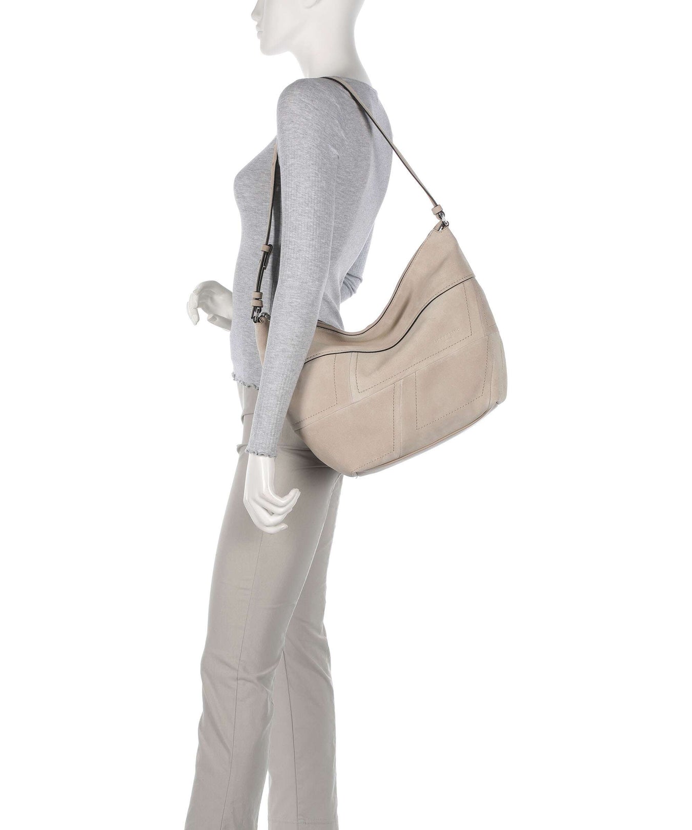 Liebeskind Edda Promo Suede M Hobo bag stone