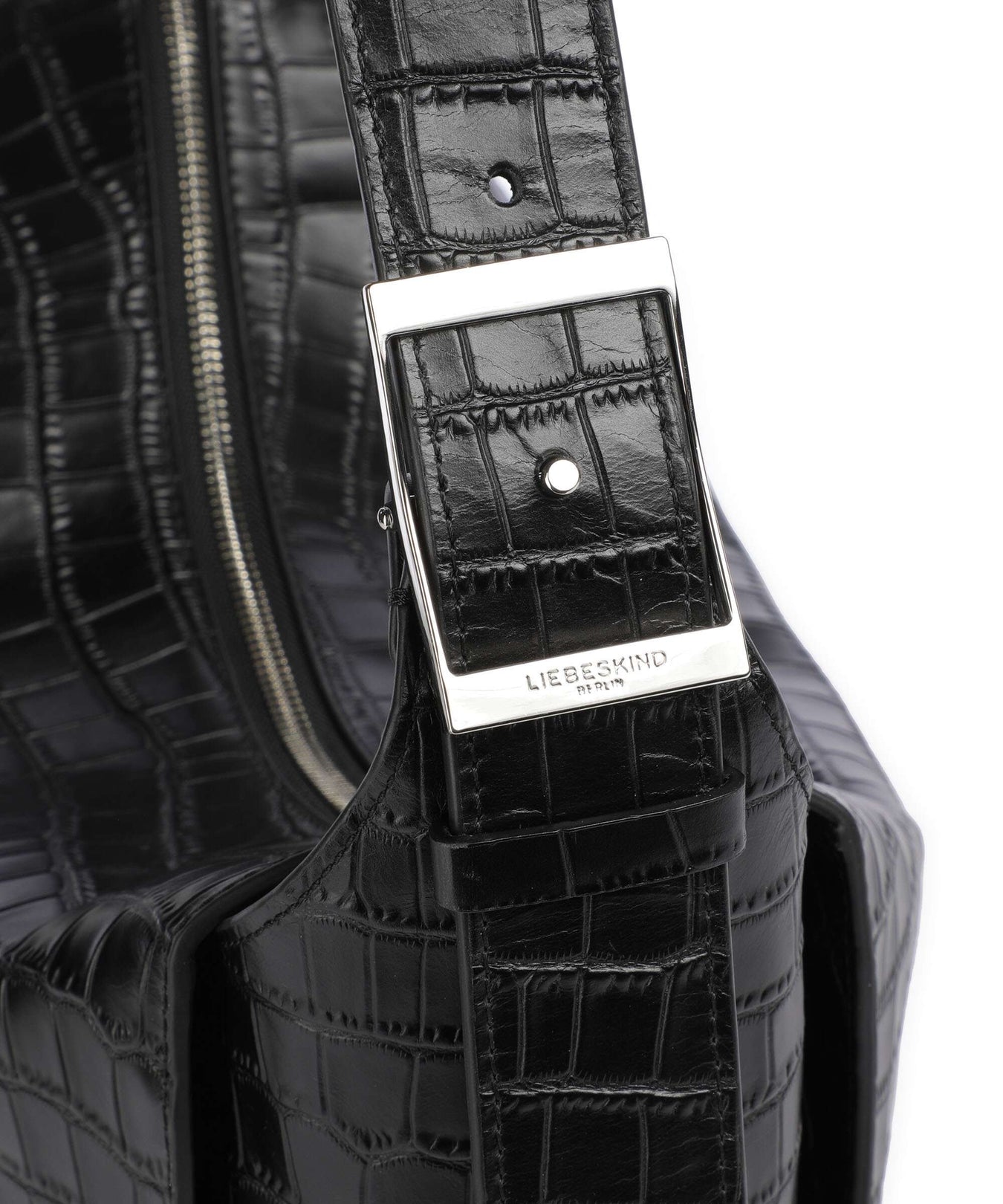 Liebeskind Lou 2 New Croco M Hobo bag black