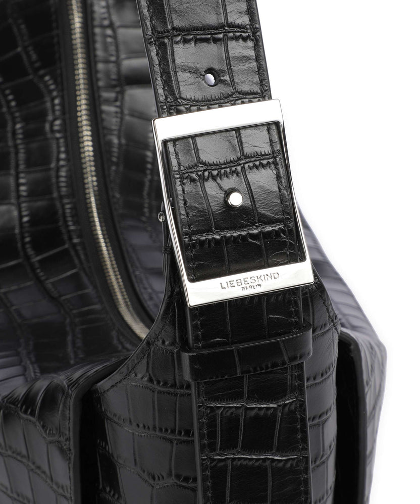 Liebeskind Lou 2 New Croco M Hobo bag black