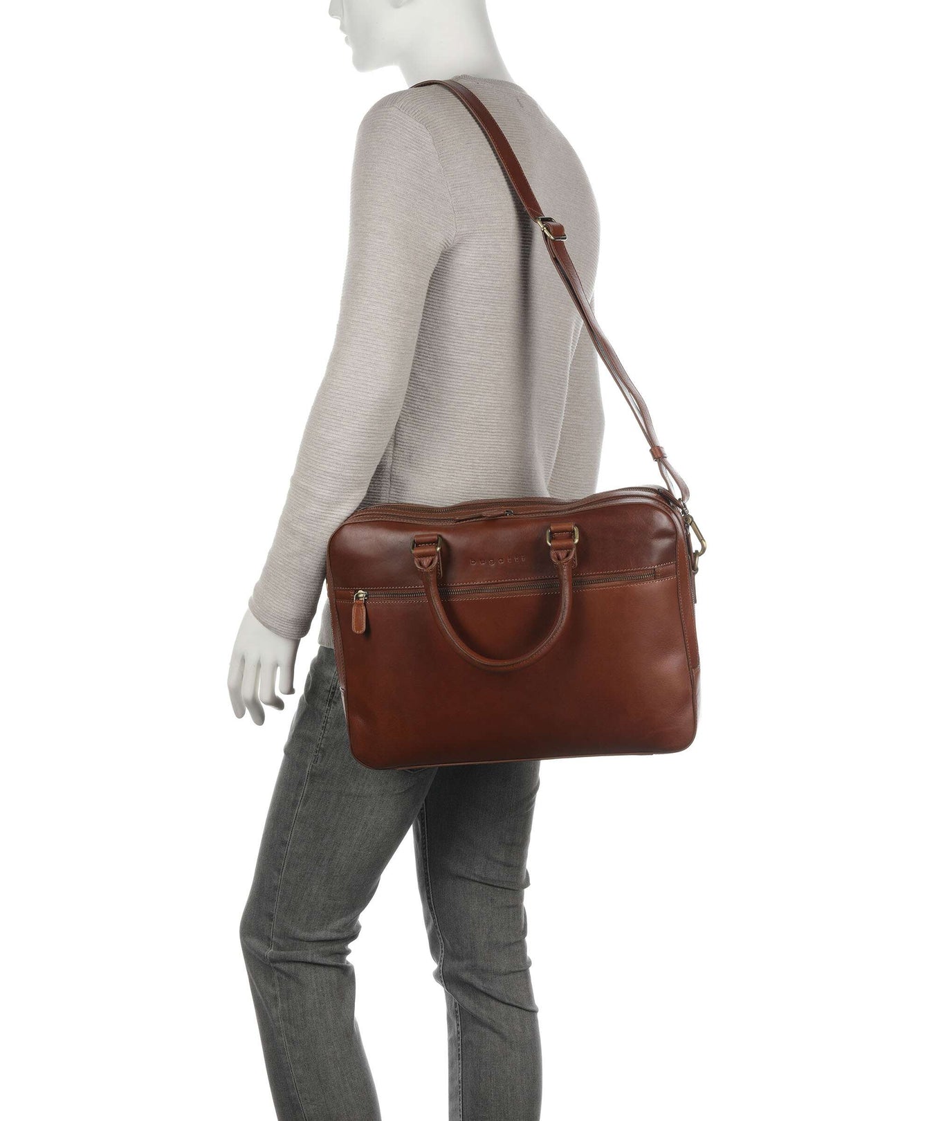 Bugatti Remo Briefcase cognac