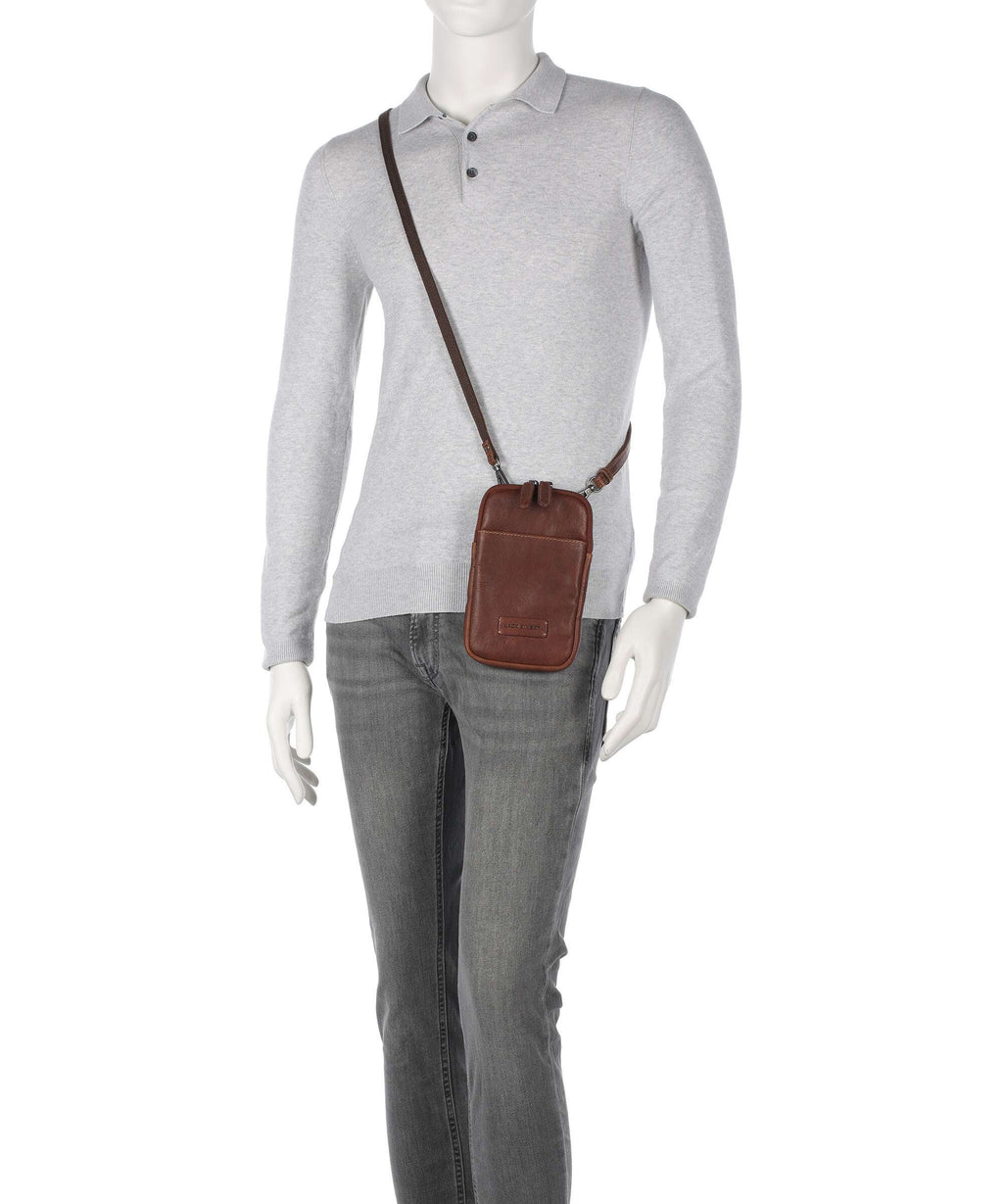 Jack Kinsky Porto 10 Phone bag cognac