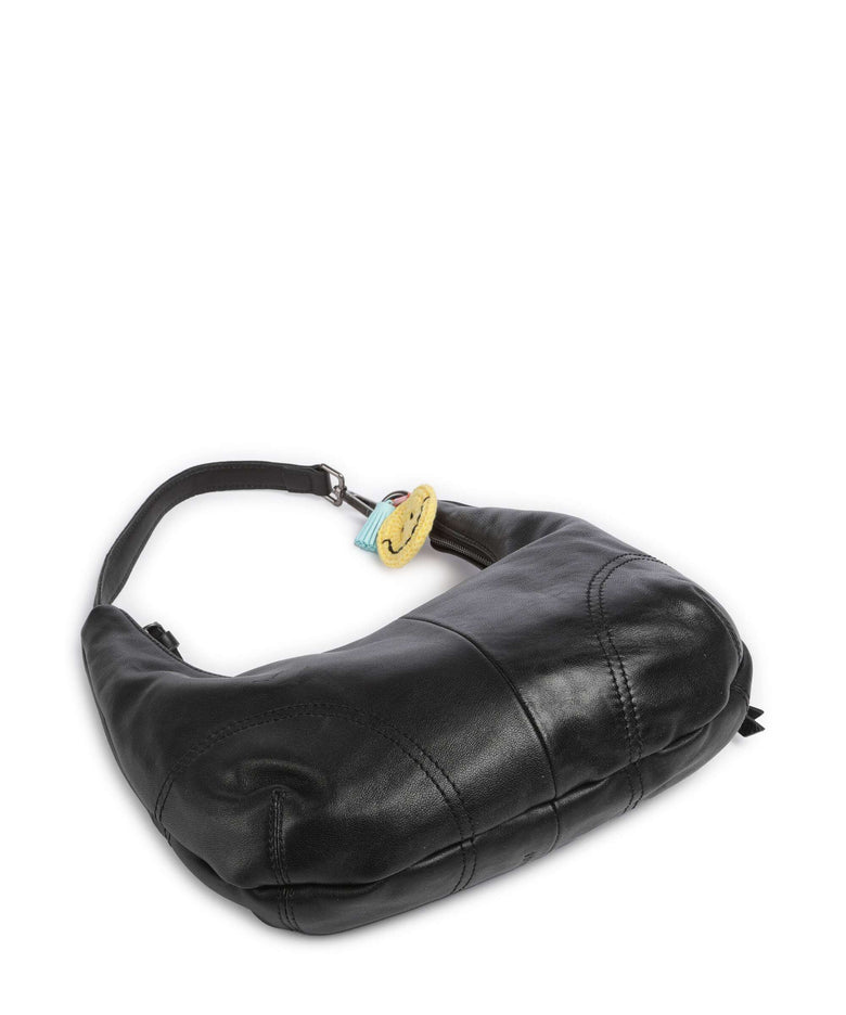FredsBruder Take A Smile Midi Hobo bag black