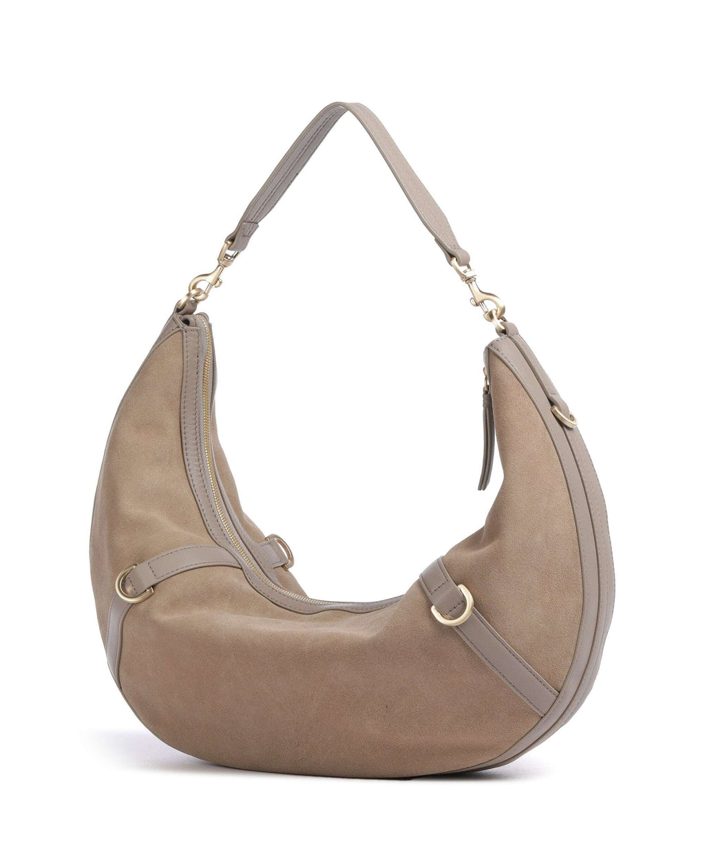 Les Visionnaires Enya Cozy Hobo bag mushroom/capuccino beige