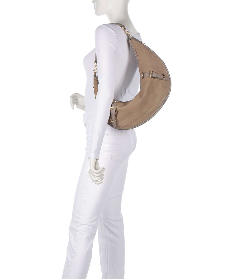 Les Visionnaires Enya Cozy Hobo bag mushroom/capuccino beige