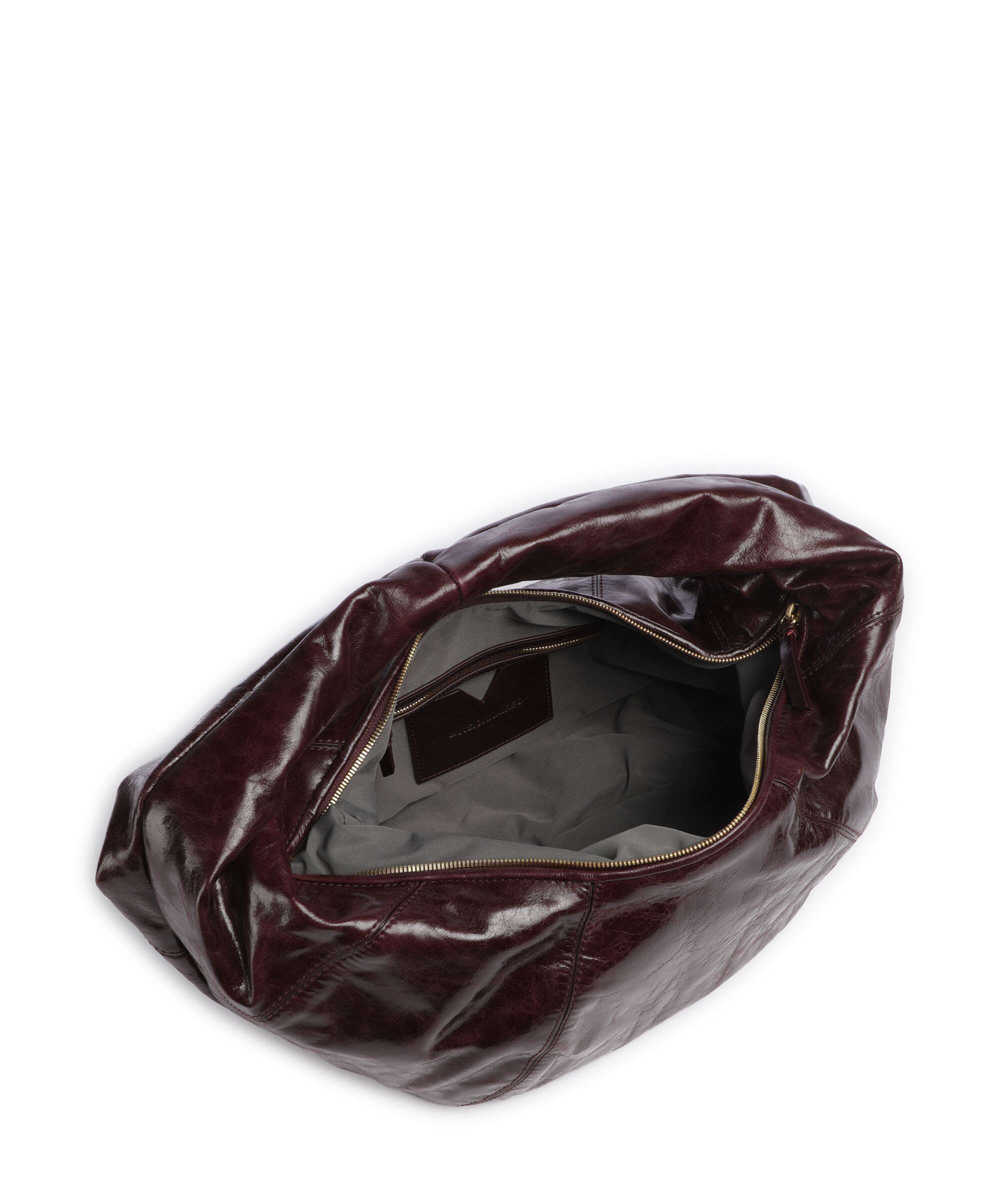 Les Visionnaires Greta Icon Crinkle Hobo bag bordeaux red