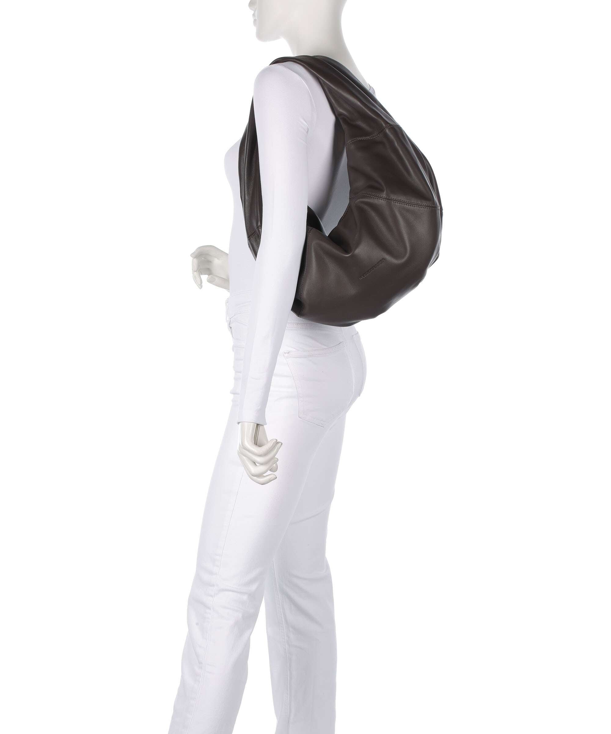 Les Visionnaires Greta Icon Silky Hobo bag chocolate brown