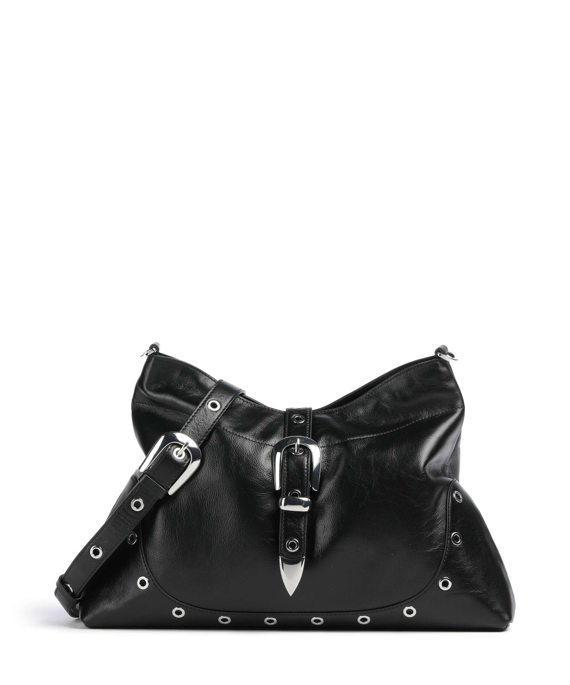 Les Visionnaires Elisa Rivet Glossy Hobo bag black