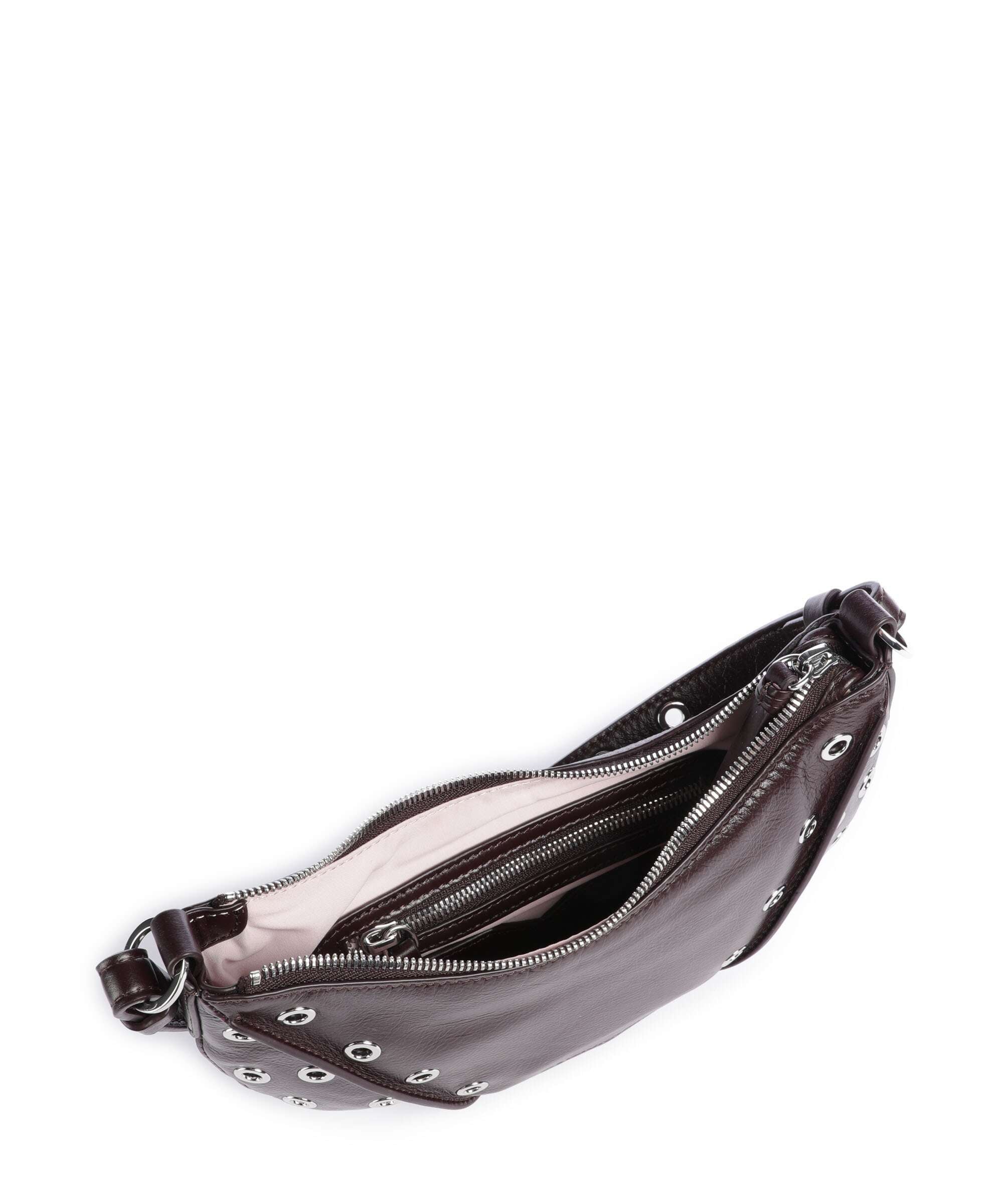 Les Visionnaires Enya Rivet Glossy Mini Shoulder bag aubergine
