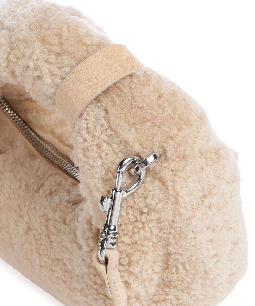Les Visionnaires Greta Teddy Micro Crossbody bag milky beige