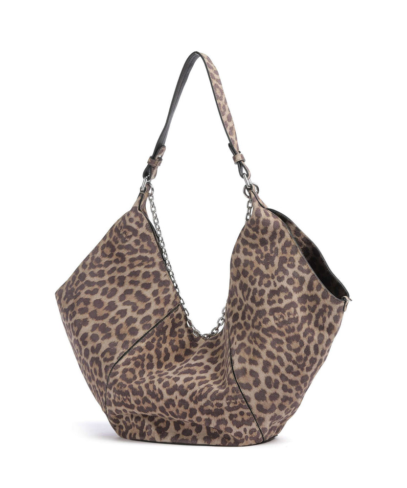 Les Visionnaires Amelie Cozy Chain Hobo bag leo print