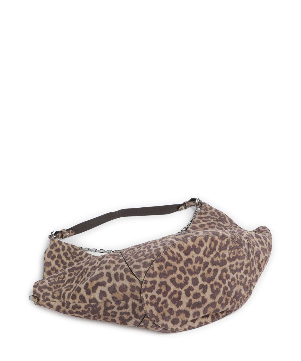 Les Visionnaires Amelie Cozy Chain Hobo bag leo print