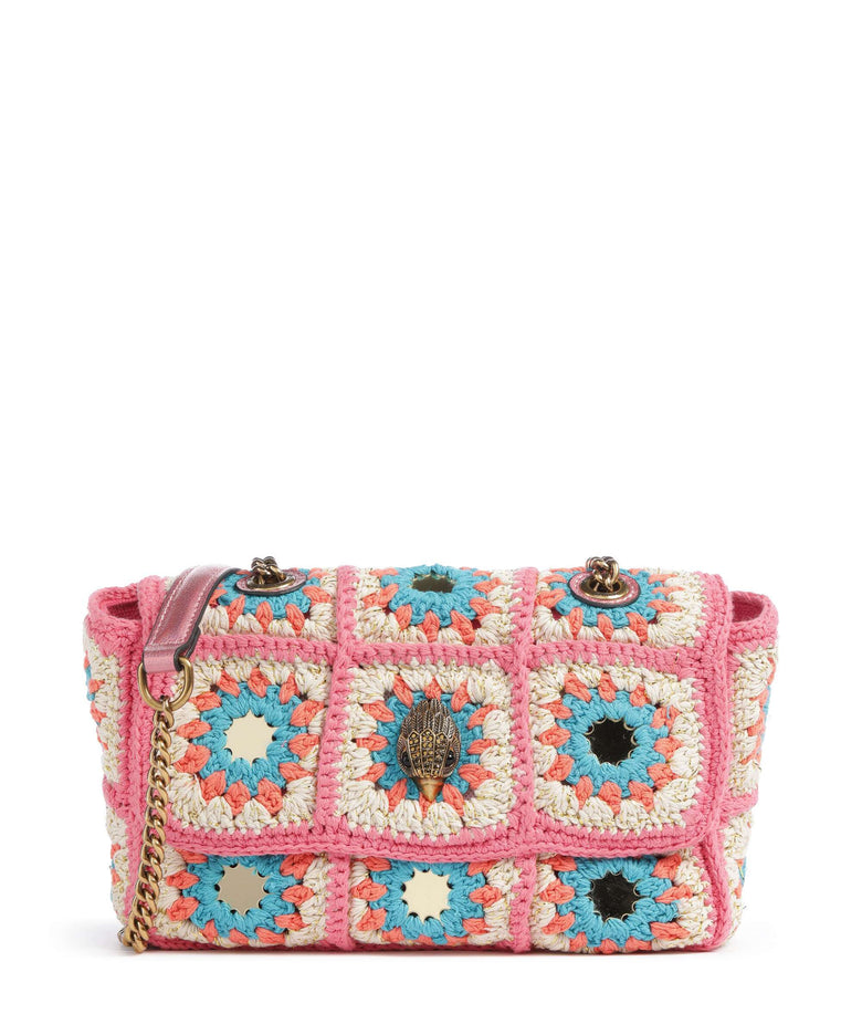 Kurt Geiger Kensington Crochet Crossbody bag pink combination