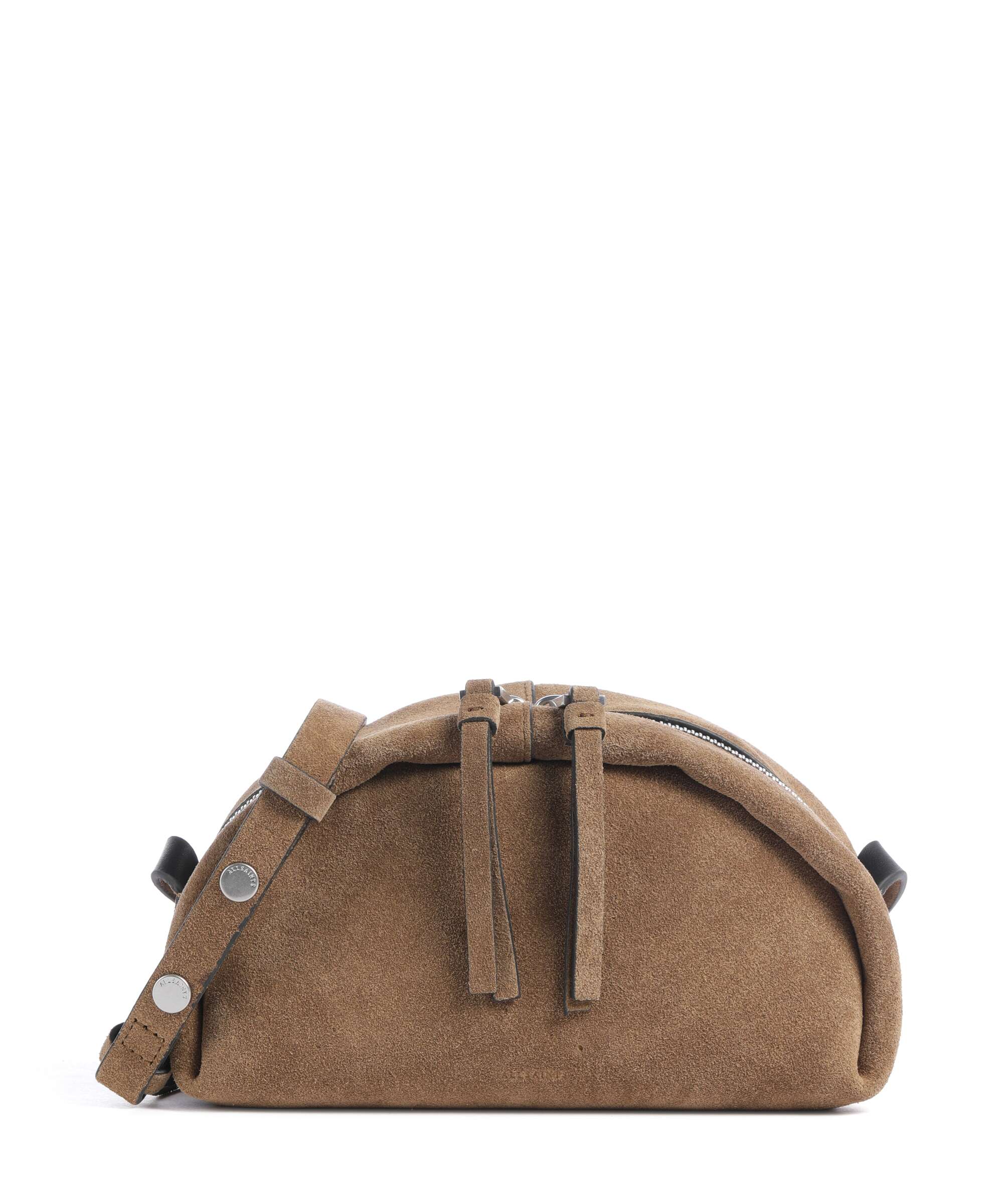 AllSaints Rosalie Arc Crossbody bag warm olive brown