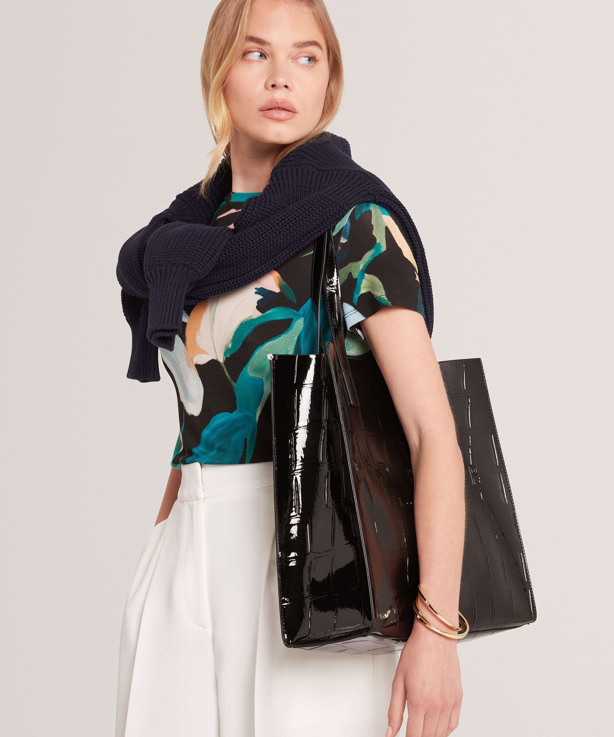Ted Baker Croccon Tote bag jet black
