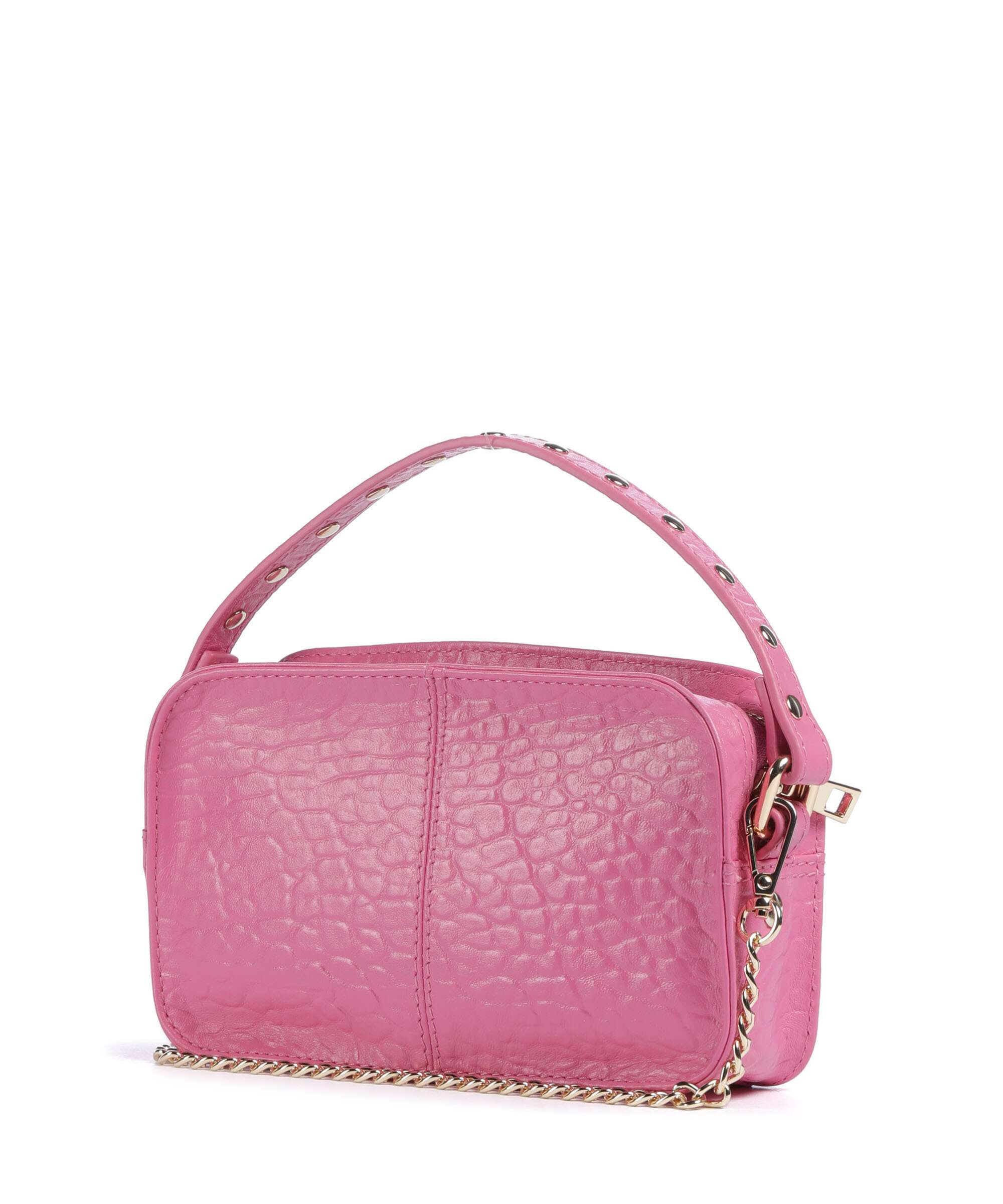 Núnoo New Zealand Helena Crossbody tas leer met reliëf pink