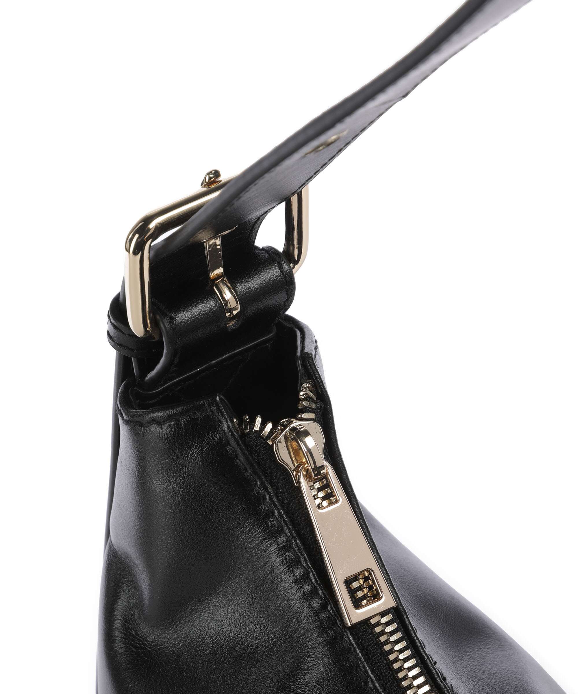 Núnoo Italian Leather Rio Buckle Hobo bag black
