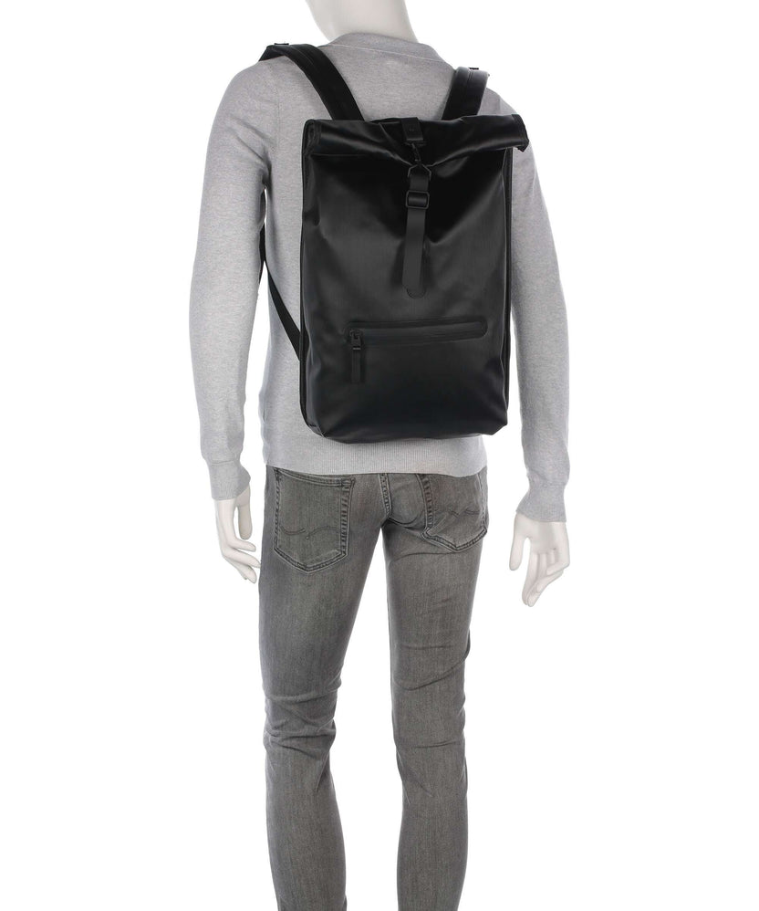 Rains Rolltop backpack black grain