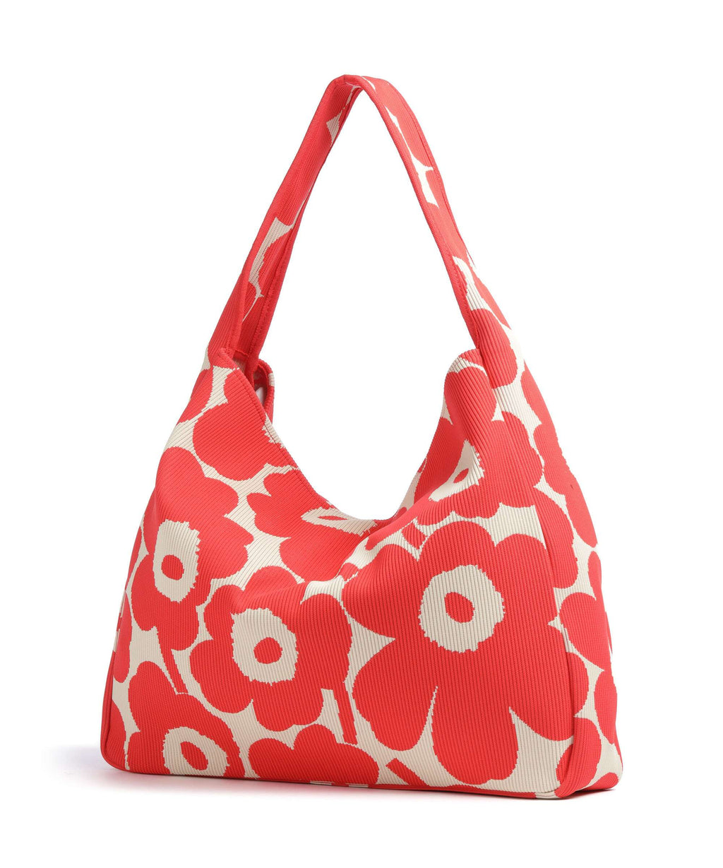 Marimekko Knitted Unikko Hobo bag pink/beige