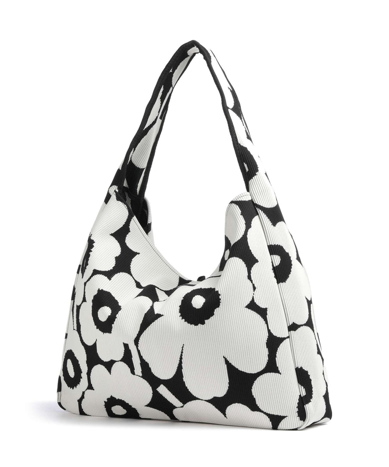 Marimekko Knitted Unikko Hobo bag black/offwhite