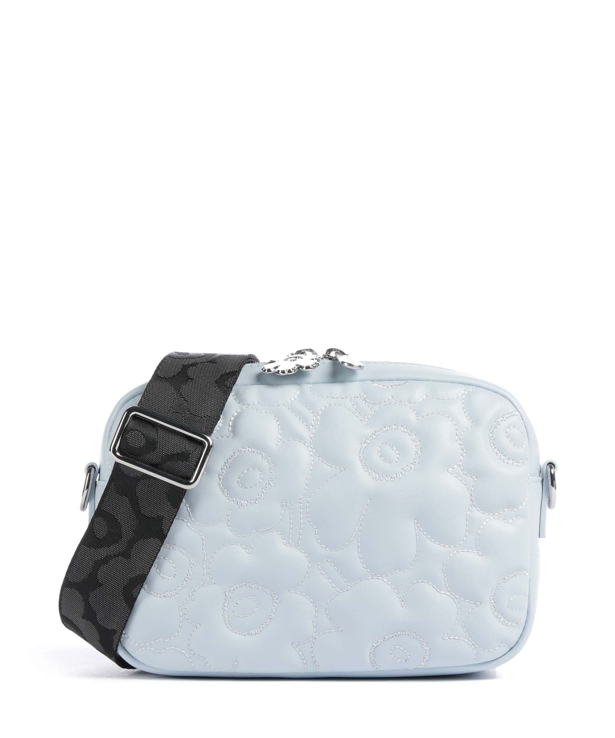 Marimekko Gratha Unikko Crossbody tas leer met reliëf light blue ...