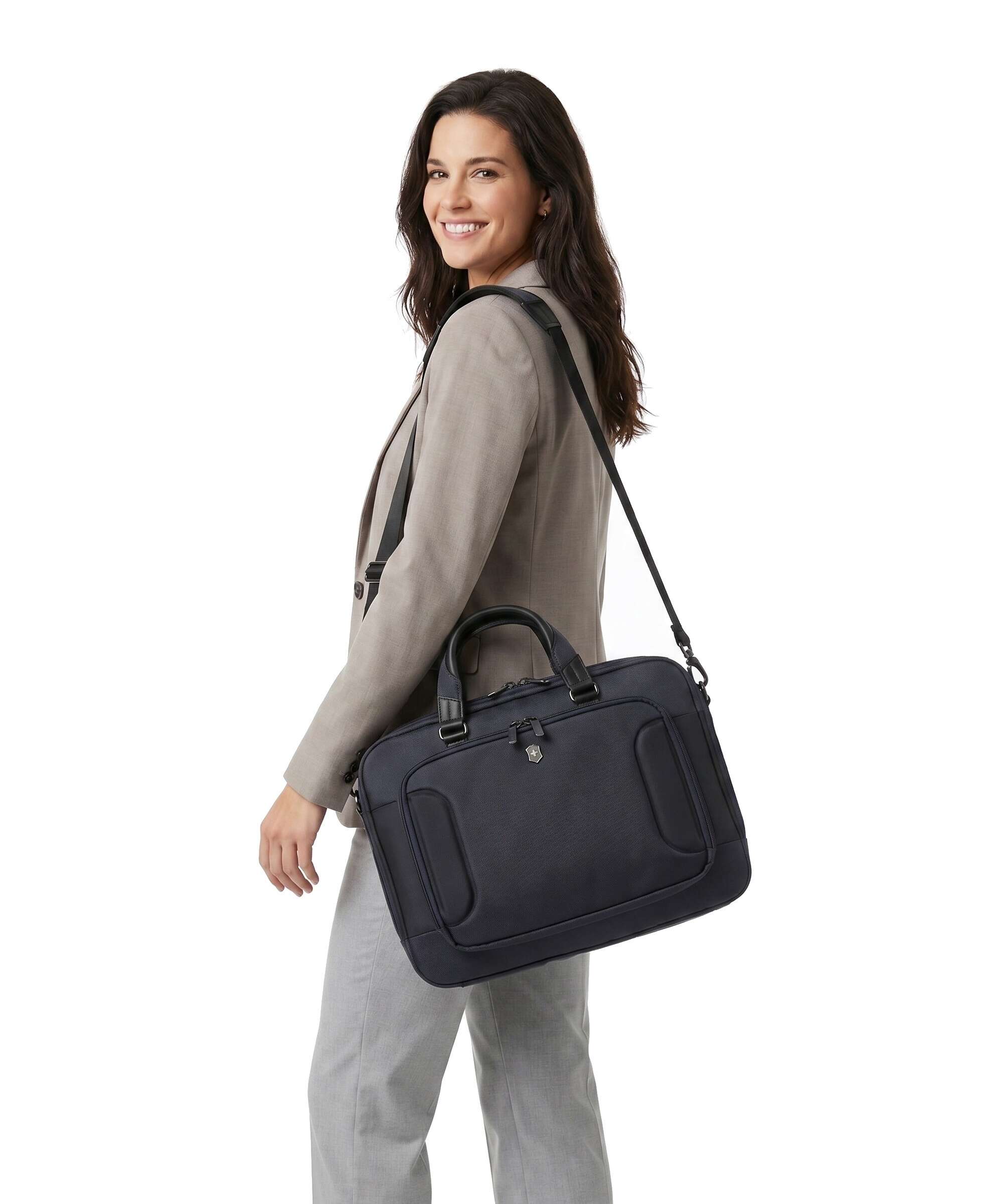 Victorinox Werks Traveler 7.0 Deluxe Briefcase navy blue