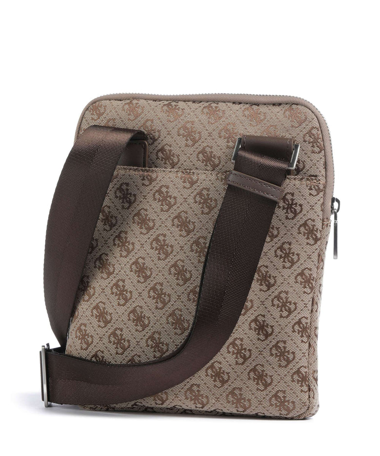 Guess Milano 4G Jacquard Stripe Crossbody bag beige/brown