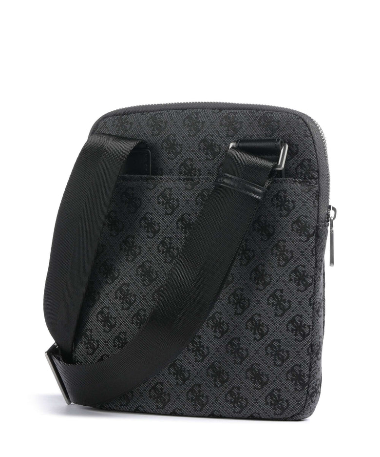 Guess Milano 4G Jacquard Stripe Crossbody bag coal/black