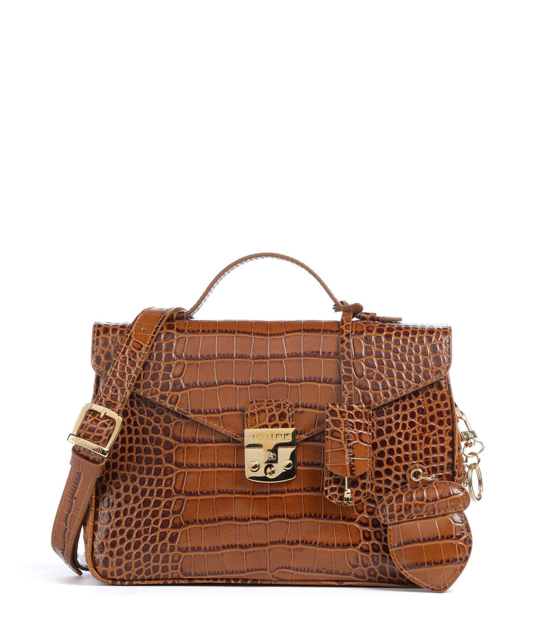 Maison Mollerus Croco Marly Crossbody bag honey braun