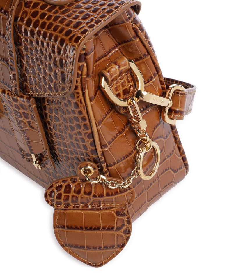 Maison Mollerus Croco Marly Crossbody bag honey braun