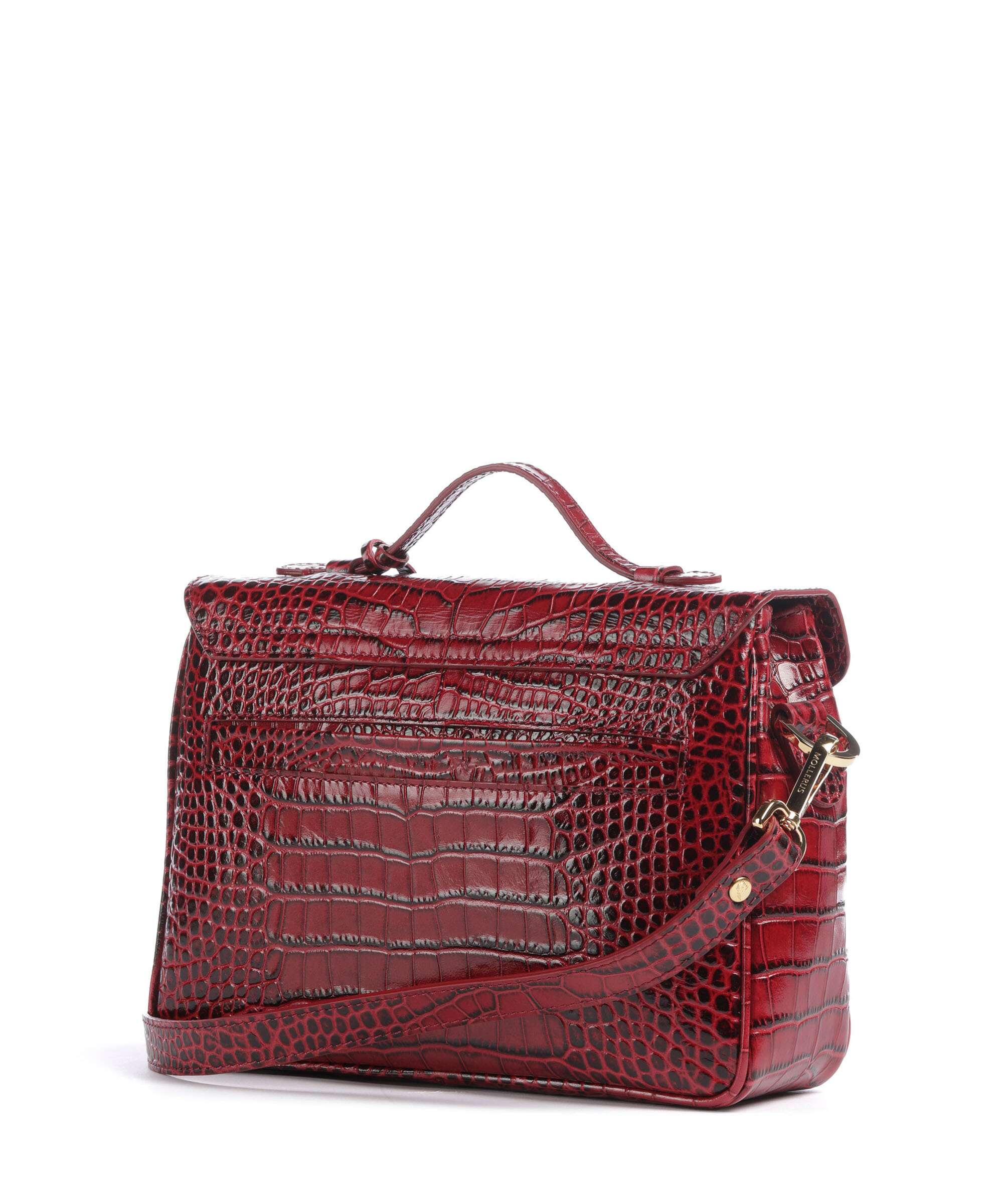 Maison Mollerus Croco Marly Handbag antique rot