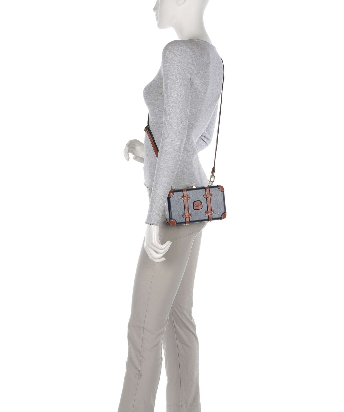 Brics Bellagio Crossbody bag blue/tan