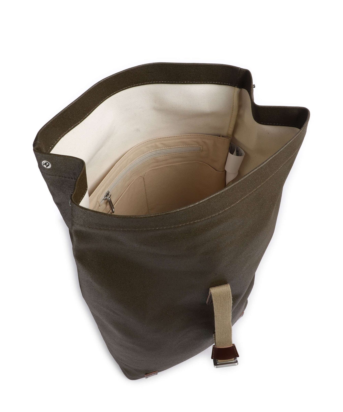 Brooks England Pickwick Patchwork Large Rolltop backpack moss