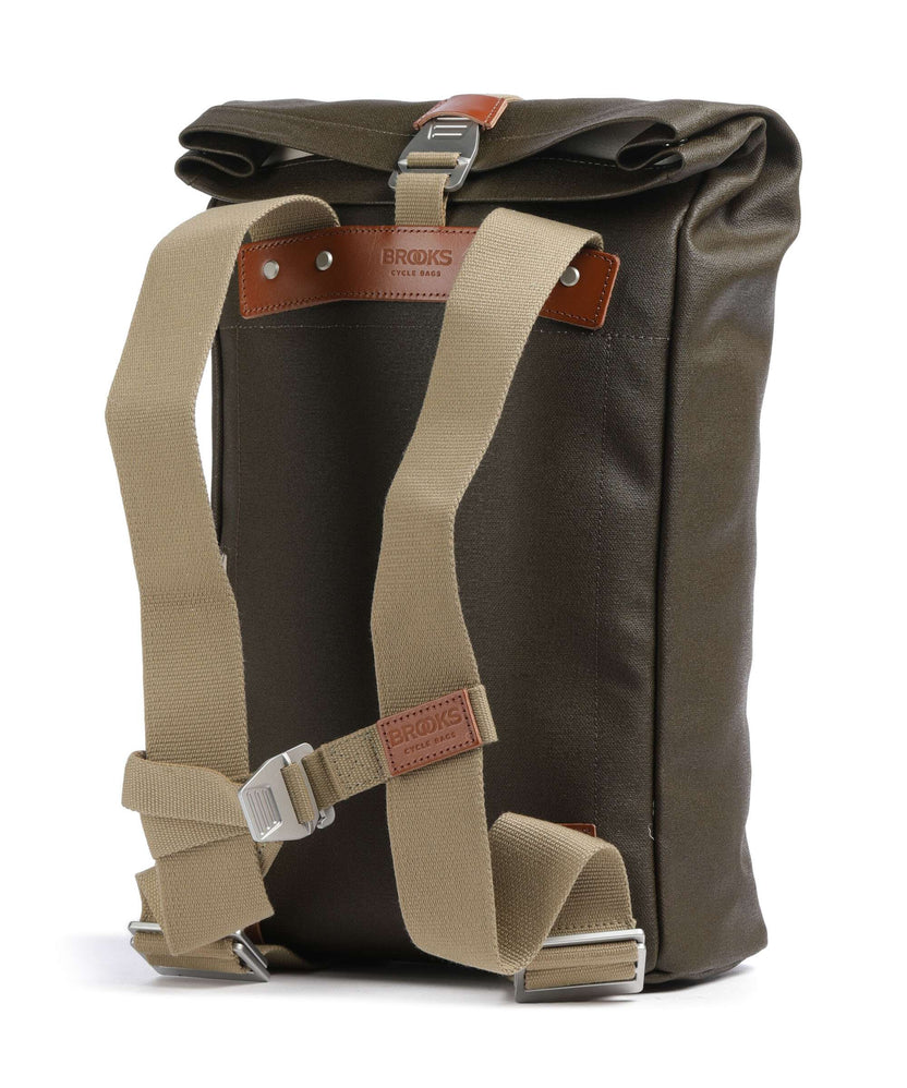 Brooks England Pickwick Cotton Canvas Small Rolltop backpack moss